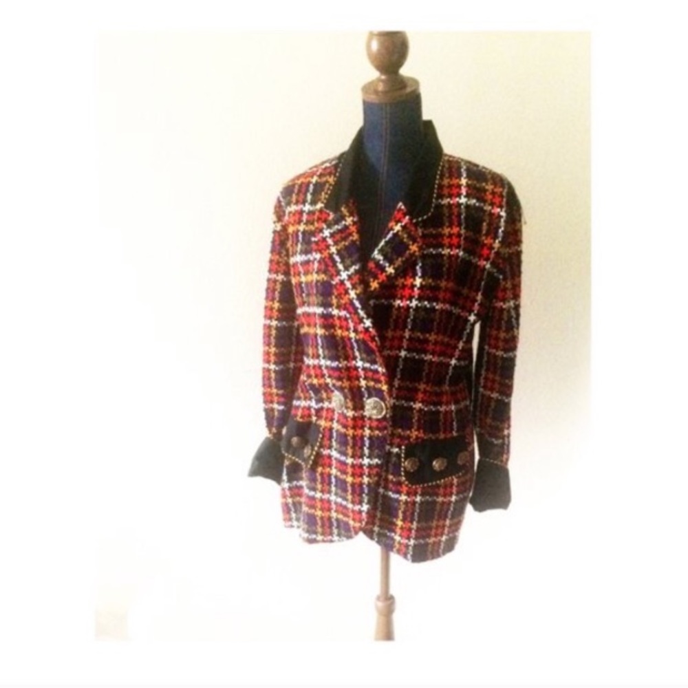 STELLA USA 1990’s Plaid Blazer
